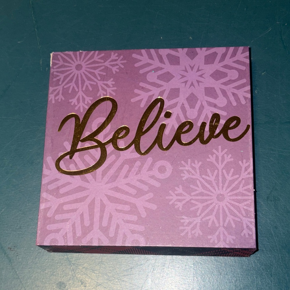 Purple Snowflake Believe Sign